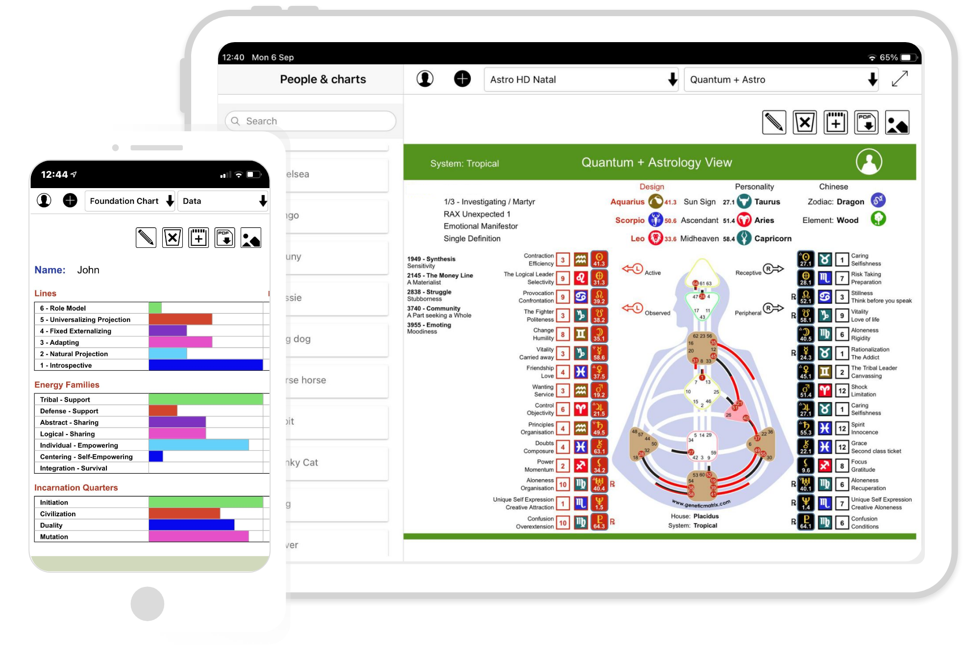 Genetic Matrix on tablet and mobile